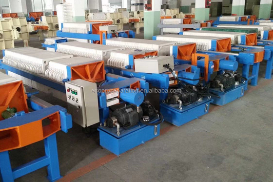 Mesin Filter Press Hidrolik Manual 6m2 untuk Pengeringan Lumpur 220V-415V